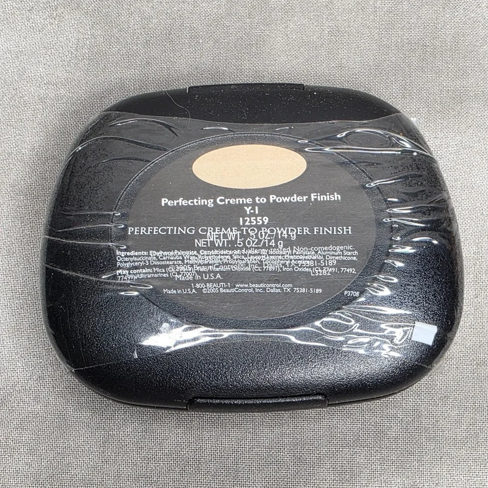 BeautiControl Perfecting Creme to Powder Finish Foundation Y-1 12559 .5oz SEALED